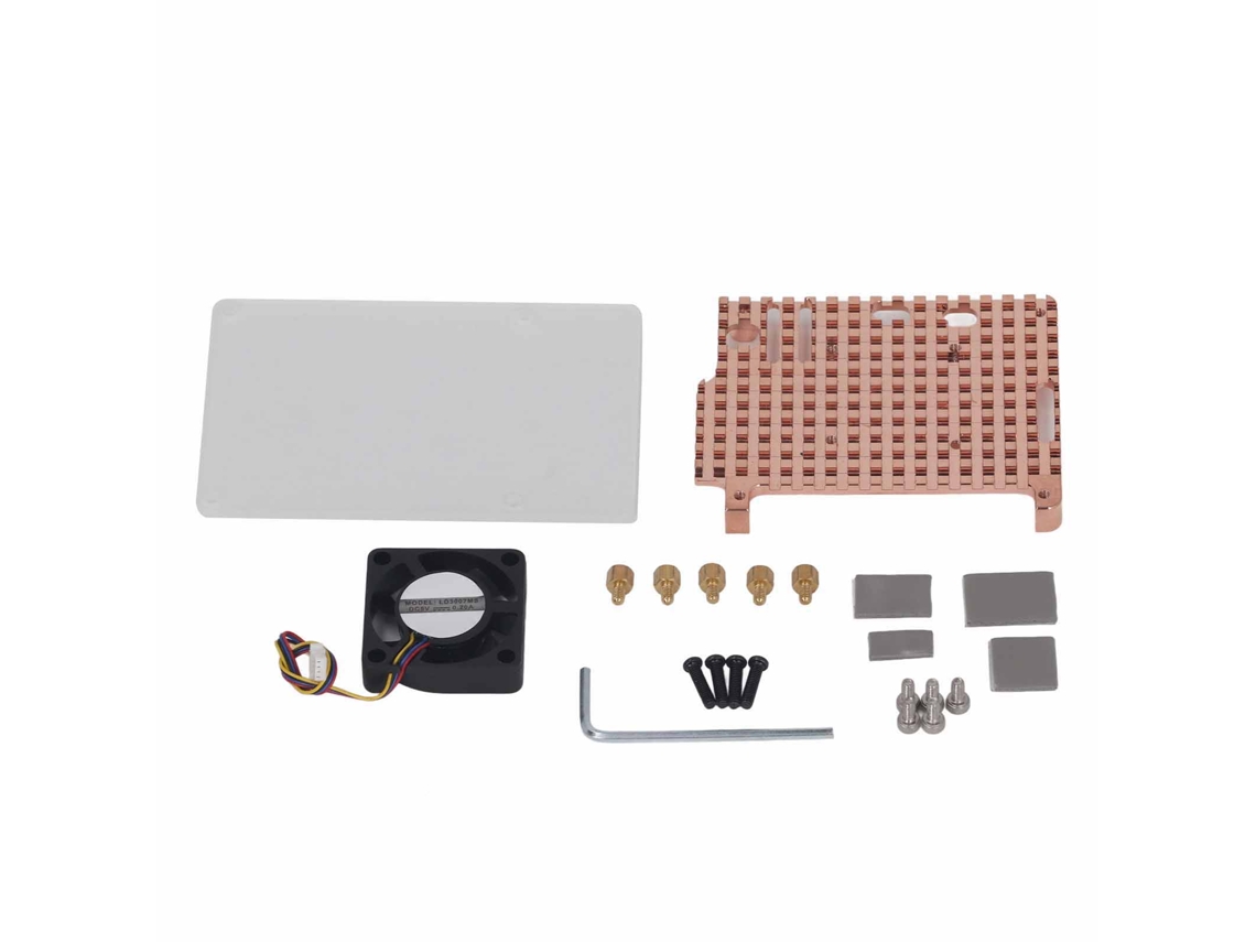 Kit De Cooler Para Raspi 5b 5v Com Cooler Simples Em Cobre Puro E Acrílico
