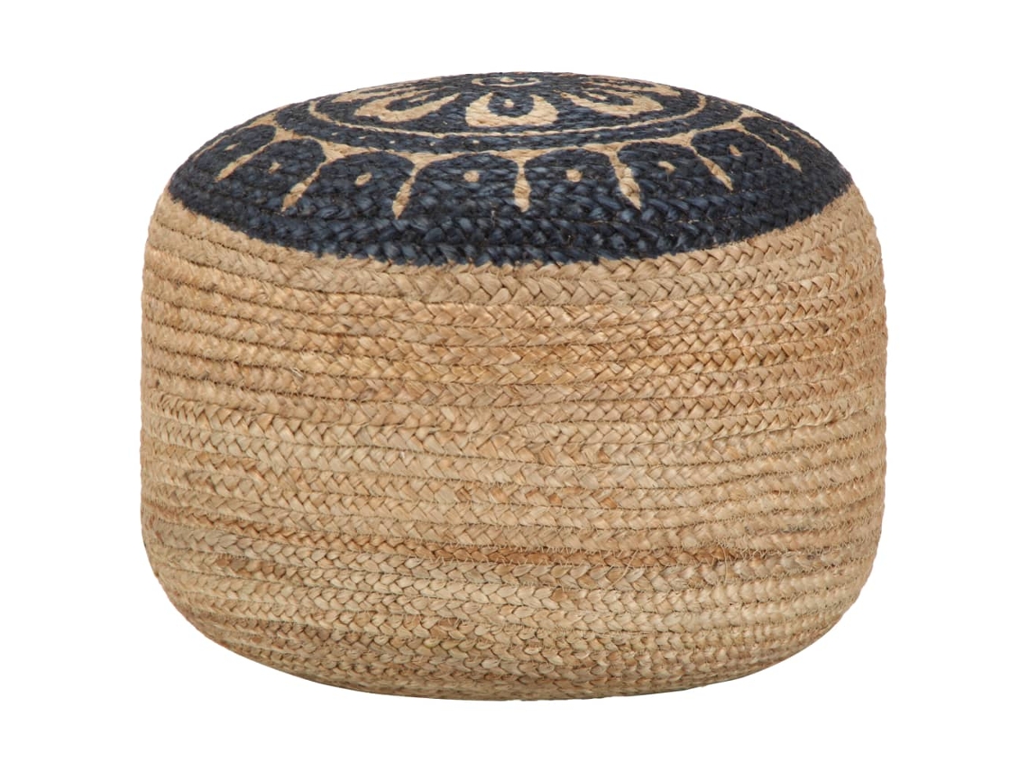 Vidaxl Pufe Artesanal 45x30 Cm Juta Azul