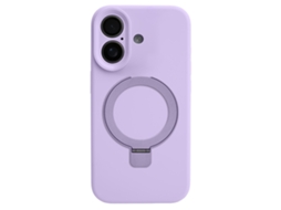 Capa Yuysan Para Iphone 16 Pro Max Silicone Magnetico Com Suporte Rotativo Laranja