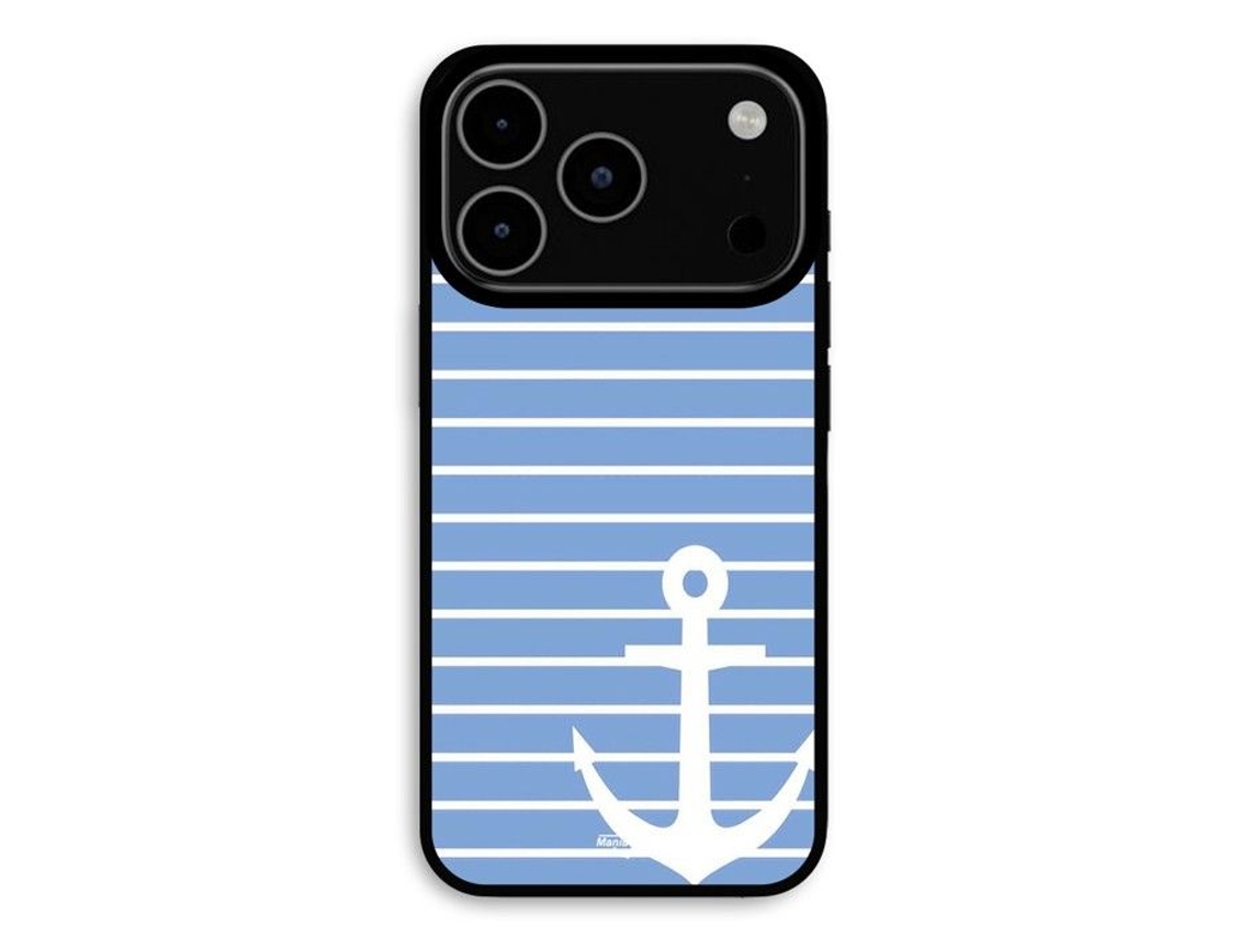 Capa Para Celular - Maniacase - Iphone 17 Pro - Silicone Tpu - Macia - Âncora Náutica Azul