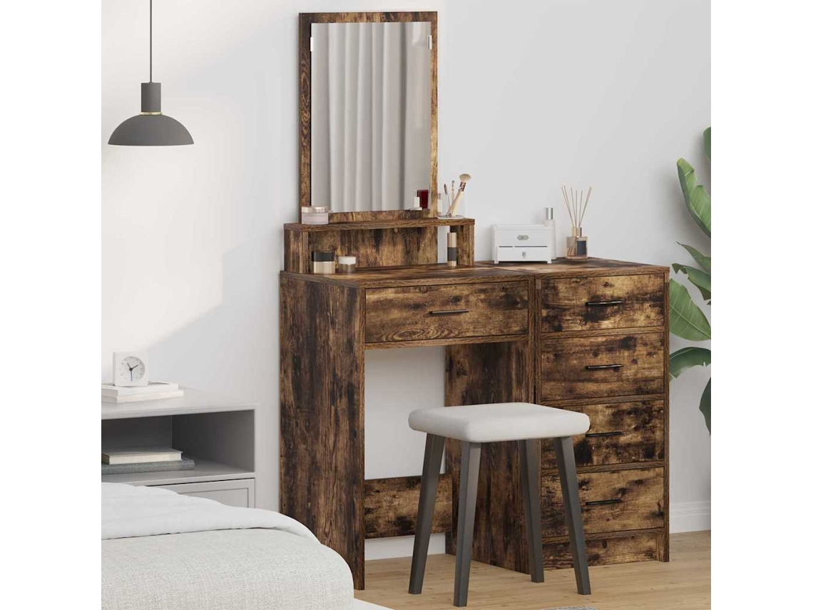 Vidaxl Mesa De Vestir Carvalho Defumado 50 X 41 X 140 Cm