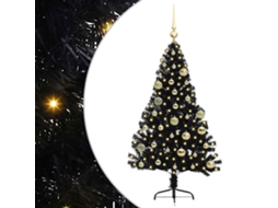 Árvore De Natal Artificial Iluminada Vidaxl Preto Pvc (120 Cm)