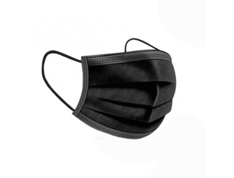 Prosafe Pack 50 Mascarillas Quirurgicas Desechables Tipo IIR- Bfe= 99. 97% - Certificado CE- UNE EN 14683: 2019+ AC: 2019- Fabricado EN ESPAÇA- Clip Nasal AJUSTABLE- 3 CAPAS- Color Negro