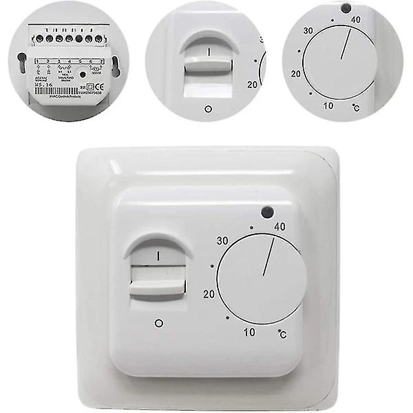 Termostato Manual Elétrico Para Aquecimento De Piso Radiante Com Sensor Ac 220v 16a, Regulador Mecânico De Termostato Para Aquecimento Piso Radiante