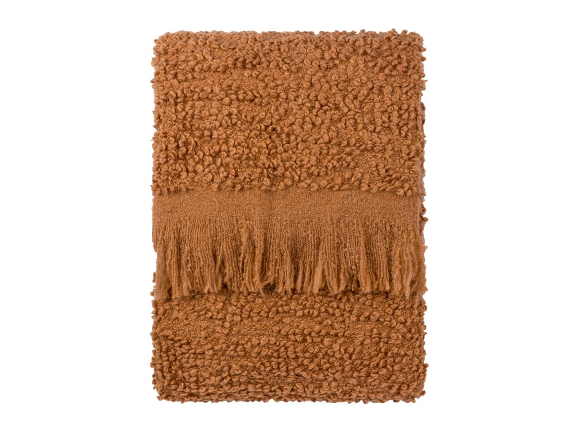 Yard Ulsmere Bouclé Manta Franjada 180cm X 130cm Gengibre Gengibre-aquaforge