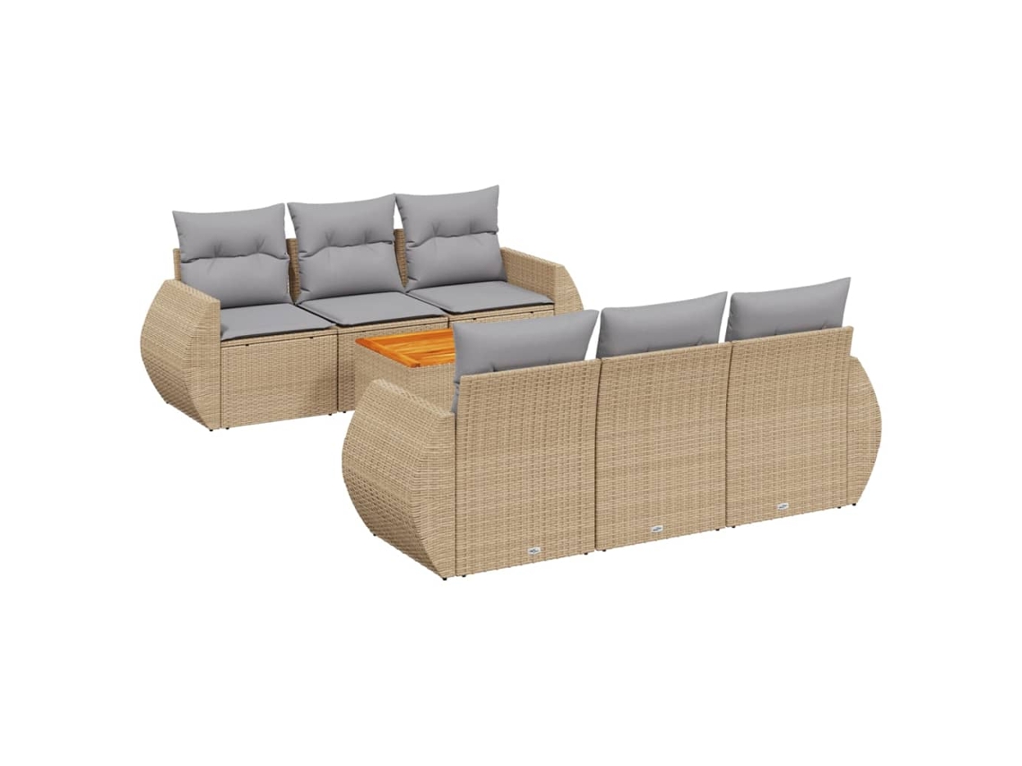 Garden Sofa Set, Garden Sofa Sets Vidaxl Bege Rattan / Vime (n/a)
