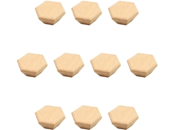 Conjunto De 10 Puxadores Madeira Maciça Para Armários Cozinha, Puxadores Hexagonais Para Gavetas, Puxadores Para Móveis