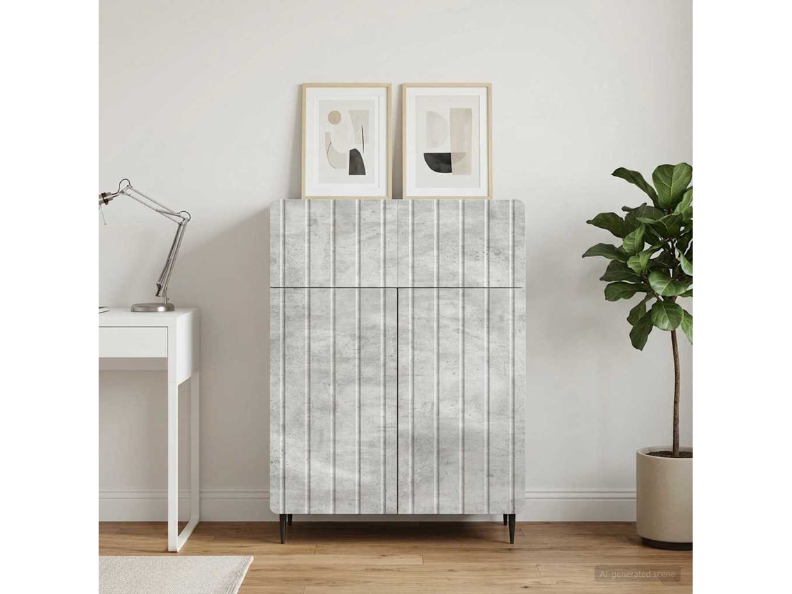 Vidaxl Buffet Cinzento Cimento 66 X 34,5 X 92 Cm Derivados De Madeira
