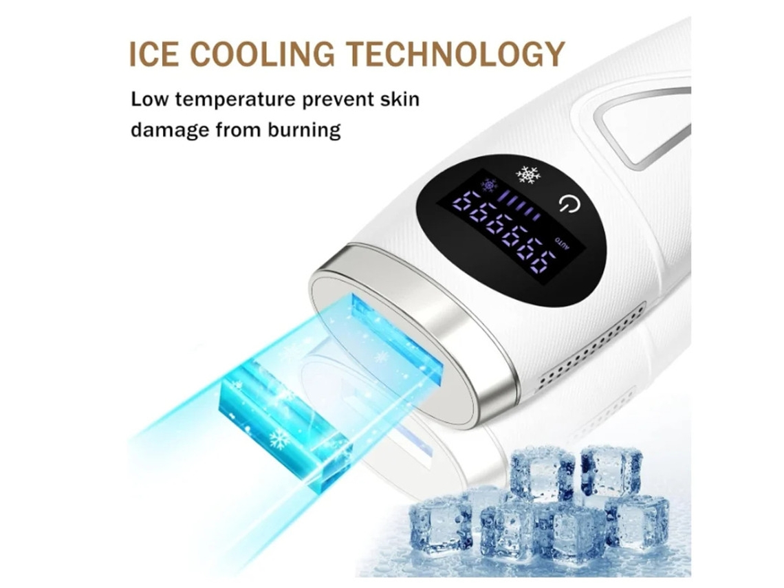 Dispositivo De Depilação Ipl Com 5 Níveis De Energia Com Sistema De Resfriamento E Suporte 999.999 Pulsações De Luz Corporal Yizhood