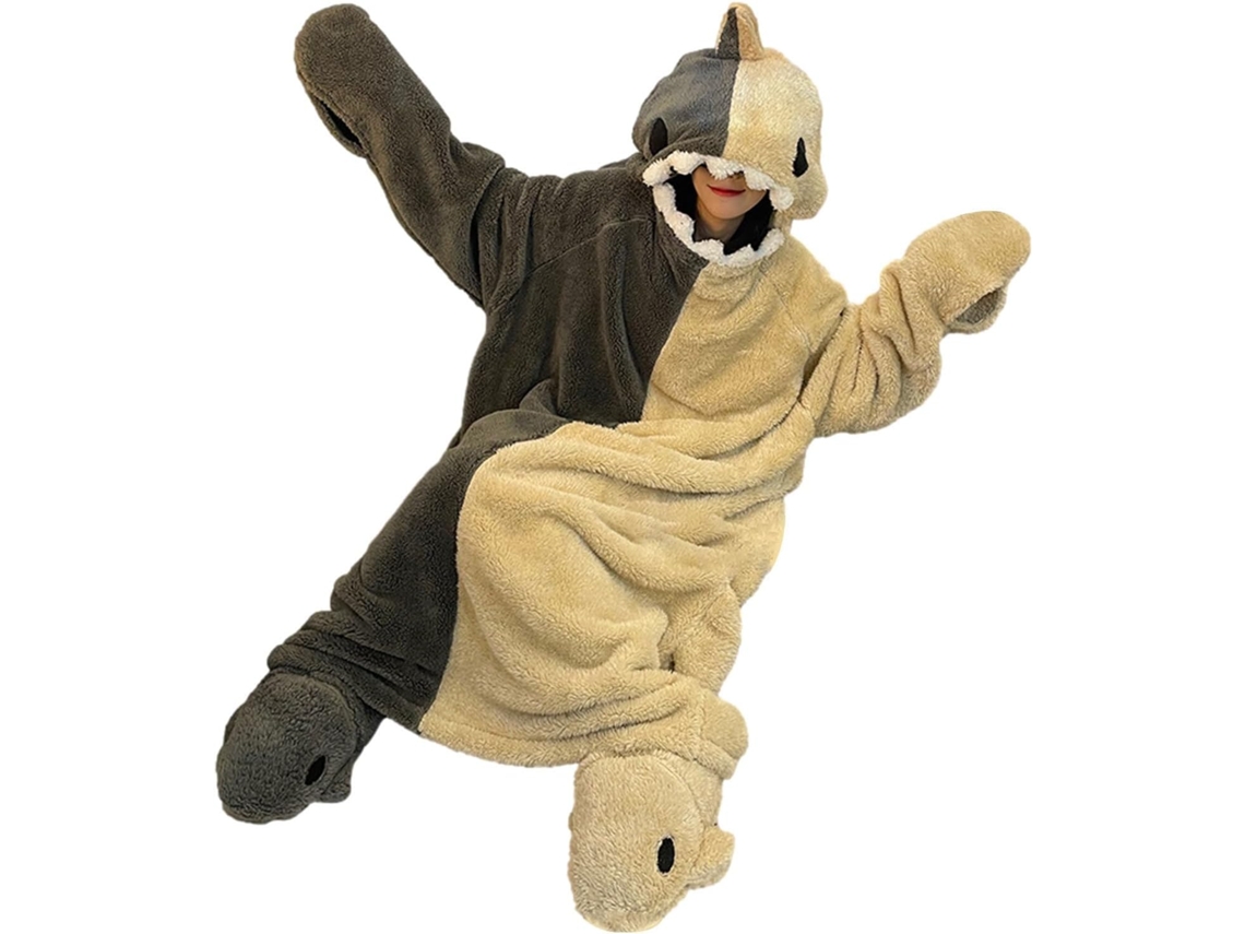 Manta Tubarão Snugie Suéter com Capuz Portátil de 200g, Cobertor, Aconchegante Flanela Macia para CHABERLU