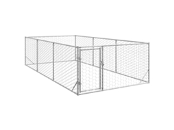Vidaxl Canil Ao Ar Livre Com Porta 2x4x1 M Aço Galvanizado