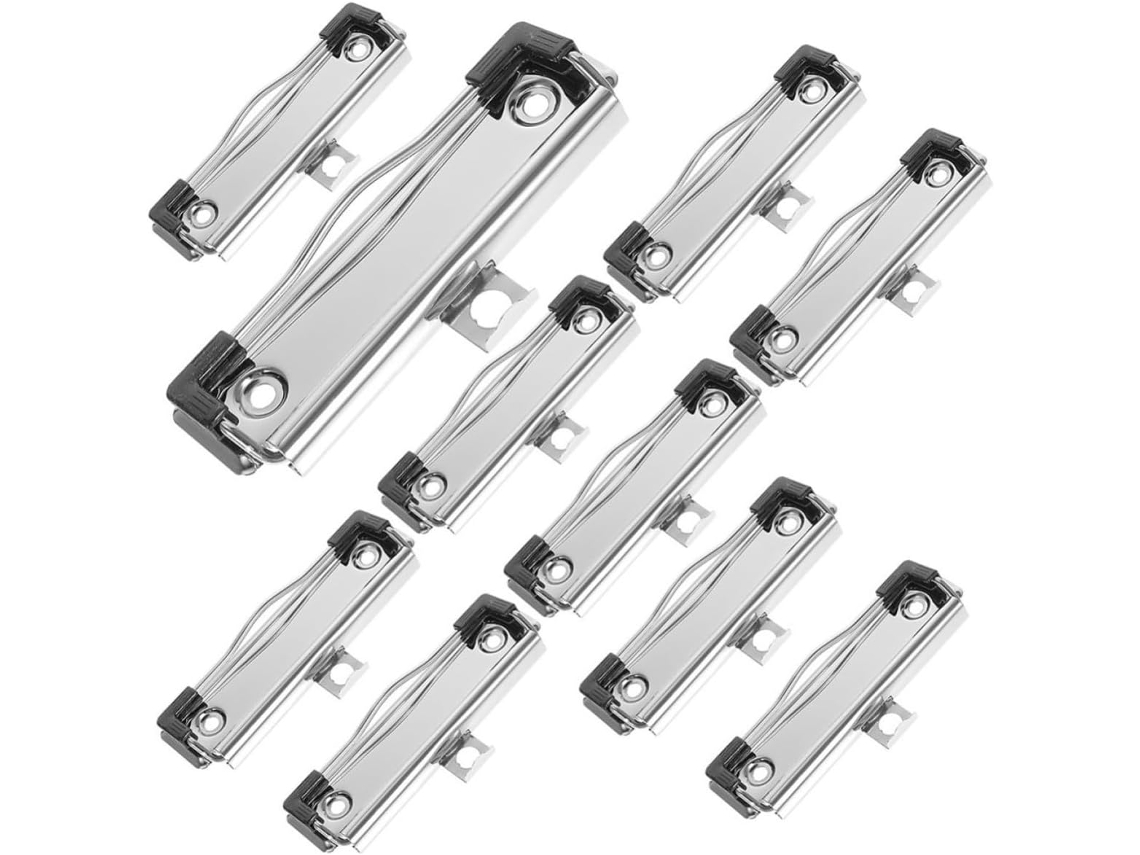Conjunto de 50 Broches de Metal 10cm Pranchetas, Com Furo Pendurar Metal Resistente Feitos E