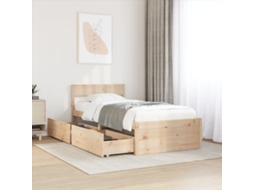 Cama Sem Colchão 90x200 Cm Madeira De Pinho Maciça