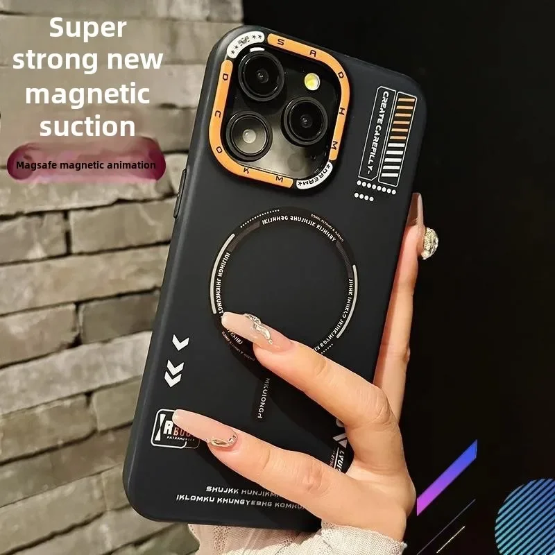 (capa Magnética Para Iphone 16 Plus, Preto) Suporta Carregamento Sem Fio Magsafe, Capa De Proteção Com Moldura De Lente Em Metal E Botões