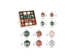 Conjunto De 44 Bolinhas Pintadas De 4cm/8cm, 8 Conjuntos De 4cm Rosa Dourado/verde/branco Igvtrade (44 Unidades)