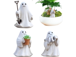 Conjunto De 3 Estatuetas De Fantasmas Para O Halloween Pequenas Estatuetas De Fantasmas Decoraçã Gokoco
