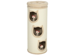 Torre Para Gatos Cinza De 96 Cm, 4 Níveis, Cama Lavável, 3 Tocas E Brinquedo Pendurado Para Múltiplos Gatos.