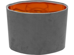 Abajur Oval Decorativo de Veludo para Luminárias de Mesa e de Chão, Compatível com Soquetes e para Uso Interno, Cinza e Dourado. SFUSHOS