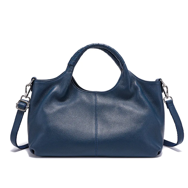 (1537-azul) Bolsa De Ombro Feminina De Luxo Em Couro 100% Genuíno.