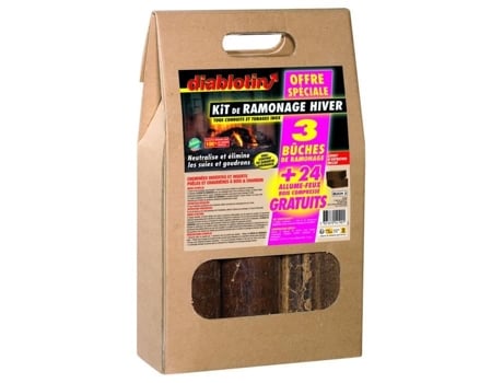 Kit De Desobstrução Diablotin 3 Toras De Desobstrução Inverno E 24 Cubos Acendedores.