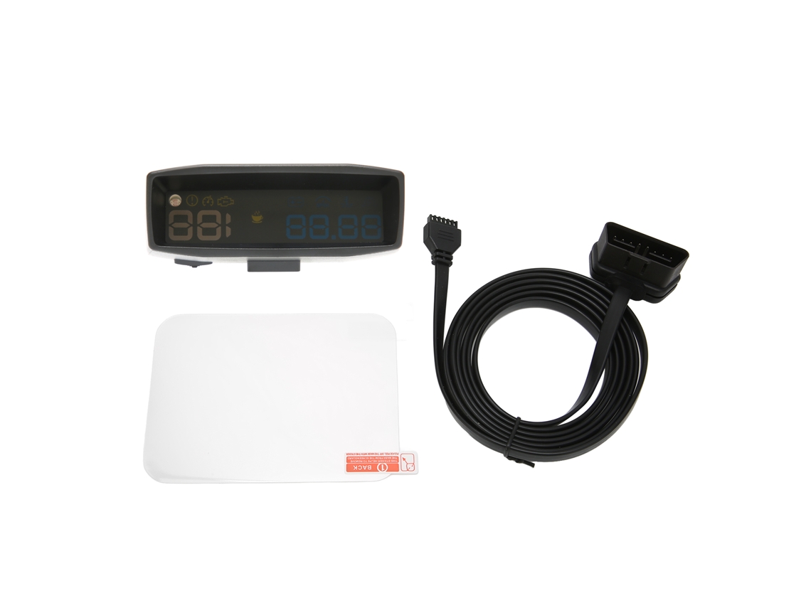 Aetheria 3.7in Hud Carro Alarme Velocidade Excesso Tela Projeção Painel Display Obd Ii Multifuncional