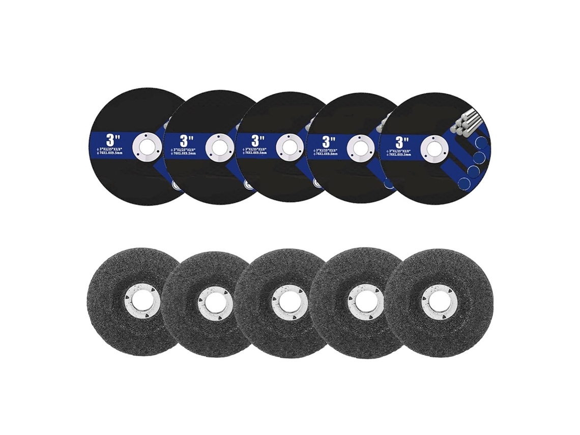 Conjunto De 10 Discos Corte 75mm E 3 Polegadas Com Ângulo Para Esmerilhadeira Polimento