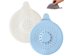 2 Protector de Desagüe de Silicone com Ventosas, Captador de Pelo para Regadera, Filtro Plegable para Lavabo Branco Azul S/MARCA