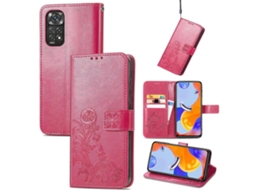 Capa De Couro Com Fecho De Quatro Lâminas Em Relevo Para Xiaomi Redmi Note 11 Pro 4g Global