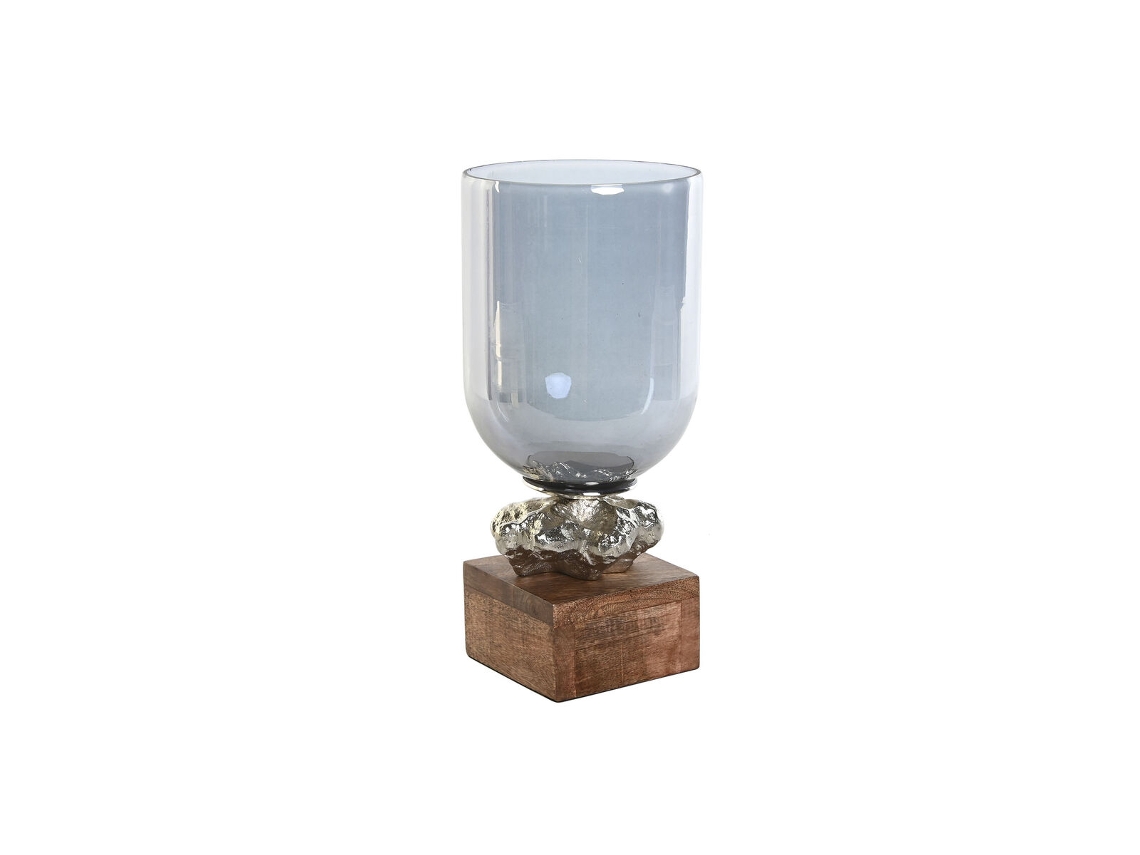 Porta-velas DKD HOME DECOR em Alumínio (Transparente - 16.50 x 16.50 x 38.50 cm)