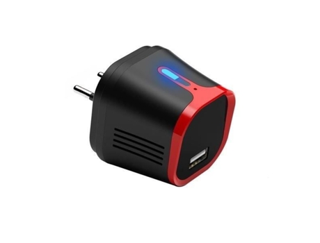Carregador de Rede Usb Câmera Espiã 4K Wifi Visão Infravermelha Vermelho EUROWEB