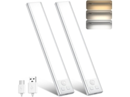 Iluminação Para Armários De Cozinha, 3 Cores, Dimerizável, 32 Leds, Sensor De Movimento, Luzes Internas, Bateria Recarregável Usb, C De 1000mah(20cm