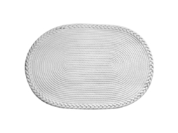 Tapete Oval De Cor Unica Para Quarto E Sala Branco
