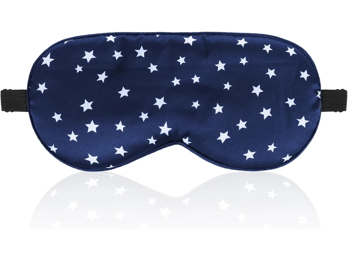 Antifaz De Seda Para Dormir Con Correa Ajustable (azul Marino)