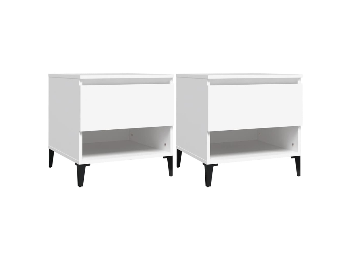 Conjunto de Mesas de Apoio MAISON EXCLUSIVE Derivados de Madeira Branco 50x46x50 cm