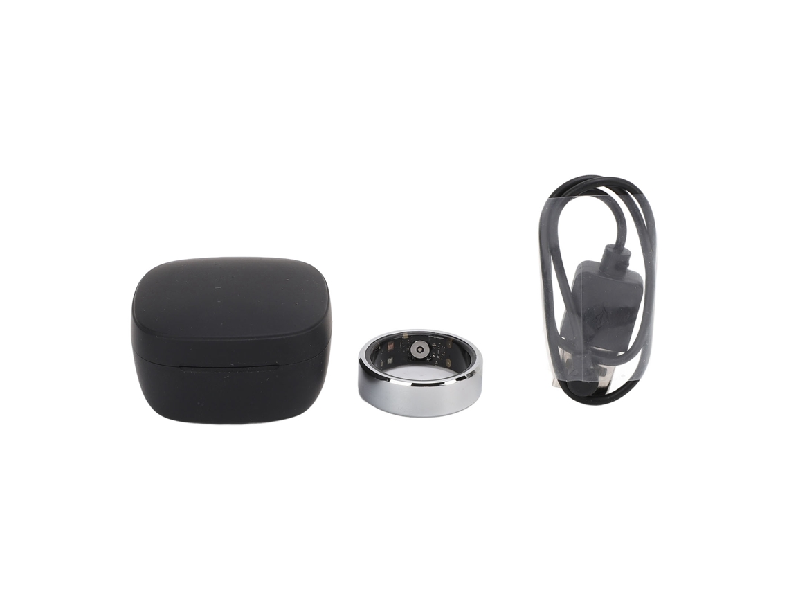 Anel Inteligente De Rastreamento De Saúde Ip68 Impermeável Bluetooth Leve Com Estojo De Carregamento Para Esportes Prata Tamanho 8 Id 18.1mm