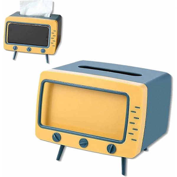 Capa Para Caixa De Lenços De Papel Estilo Tv Retrô Com Suporte Para Celular, Ideal Para Decoração De Cozinha, Quarto, Escritório E Banheiro.