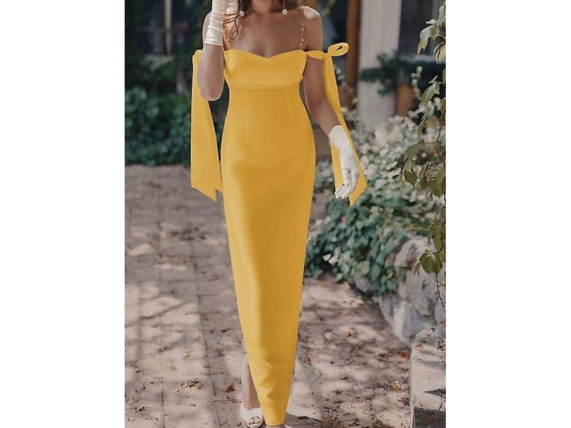 2026 vestido de Festa para Mulher Satinado Sheath Sem Mangas Off Shoulder Longo Verão Primavera Cor Sólida Moderno