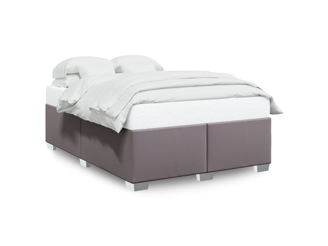 Bed Frame, Bed Frames Vidaxl Cinzeto Couro Artificial (160 X 200 Cm)