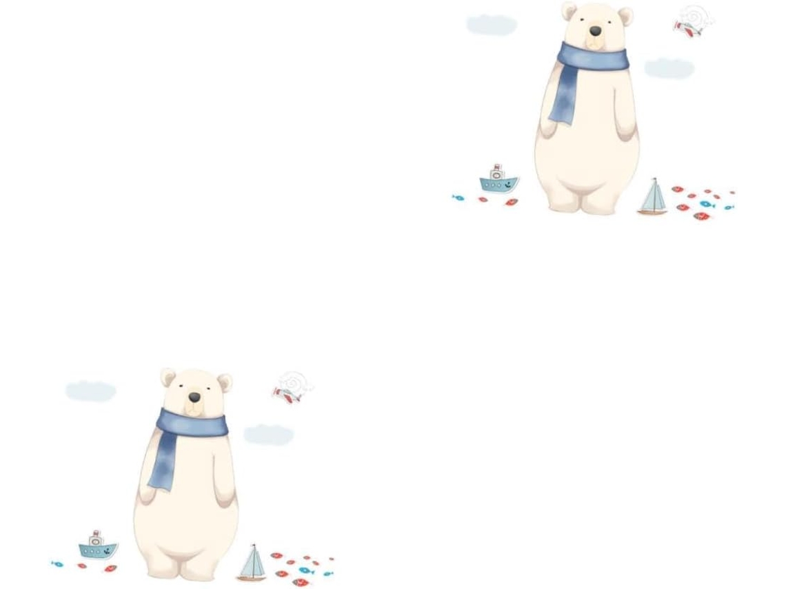 2 Conjuntos De Adesivos Decorativos De Urso Polar Para Parede - Decoração De Animais