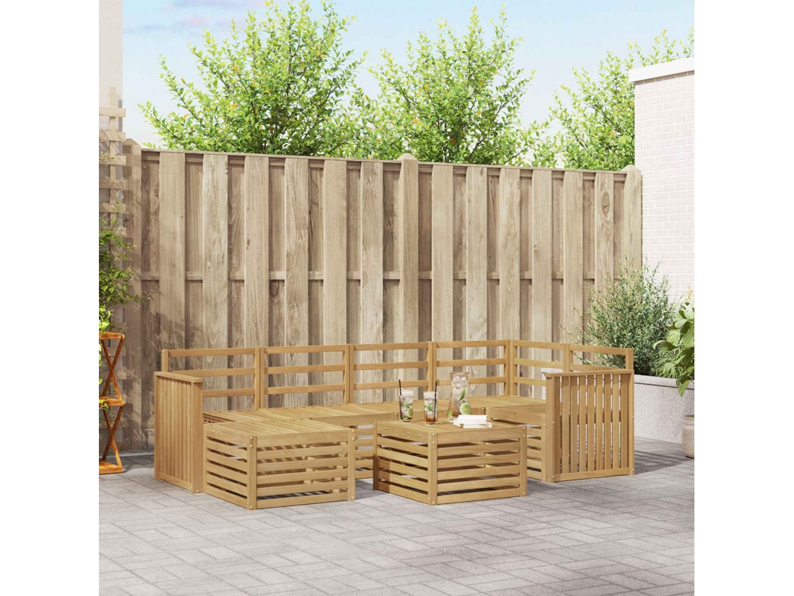 Vidaxl Conjunto De Sofás Para Exterior 7 Unid. Branco Poliéster
