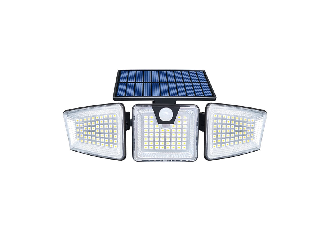 2026 luz de Parede Solar Led Super Brilhante com Sensor Exterior Ip65 Ajustável 3 Lados Pátio Jardim