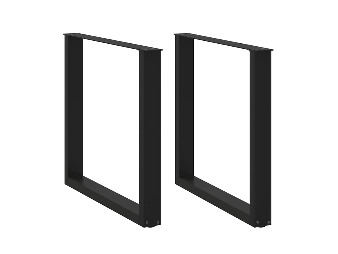 Vidaxl Pés De Mesa De Jantar Em Forma De U, 2 Peças, Preto, 90x (72-73) Cm, Aço