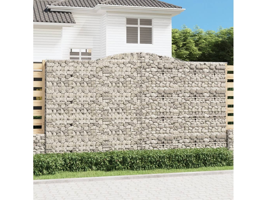 Vidaxl Cesto Gabião Arqueado 400x30x220/240 Cm Ferro Galvanizado