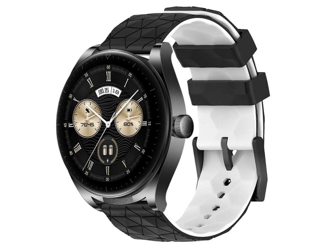 Pulseira De Silicone Bicolor Com Estampa De Futebol Para Huawei Watch Buds 22mm