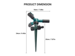 PULVERIZADOR ROTATIVO YURU 360 graus com 3 braços ajustáveis plugue de solo plástico irrigação automática para jardim e gramado