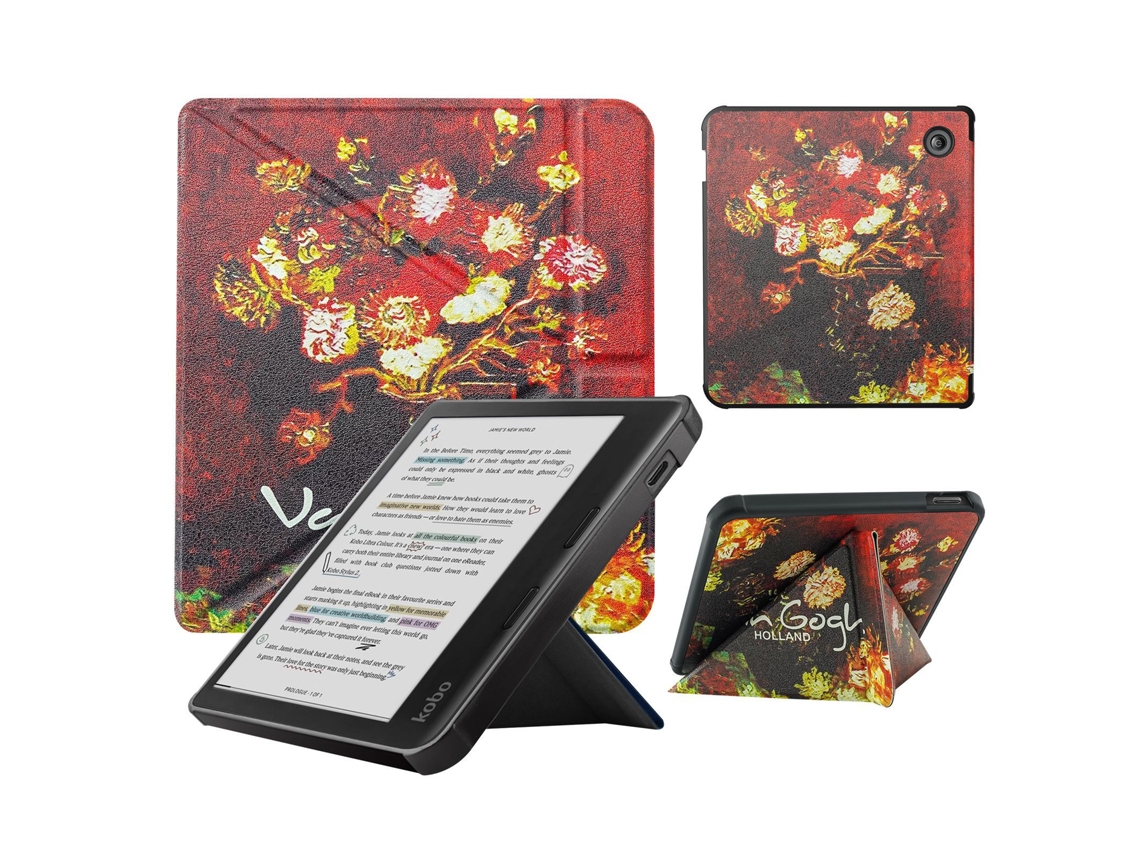 Capa PANOONA para Kobo Libra 2, Compatível com Hibernação Automática Vermelho Escuro