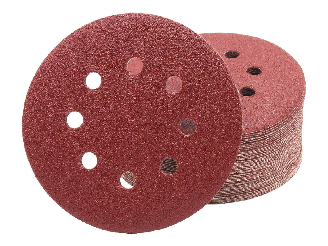 Discos Abrasivos 180 Unidades à 125mm 8 Furos Para Lixadeiras Orbitais Folhas Abrasivas Btforus (30 Cada Grão 40/60/80/120/180/240)