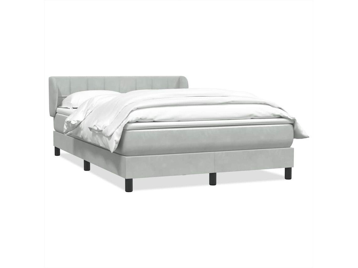 Maison Exclusive - Cama Com Molas/colchão 160x210 Cm Veludo Cinzento-claro