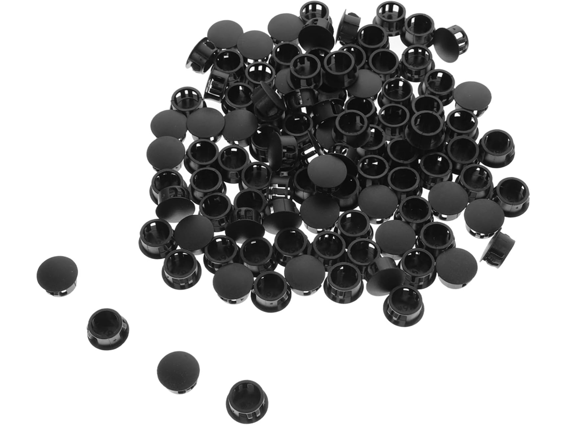 Jojofuny Tampões De Plástico Pretos Para Orifícios Móveis 16mm 100 Peças Inserções Recuadas Tampar Em Painéis, Mesas E