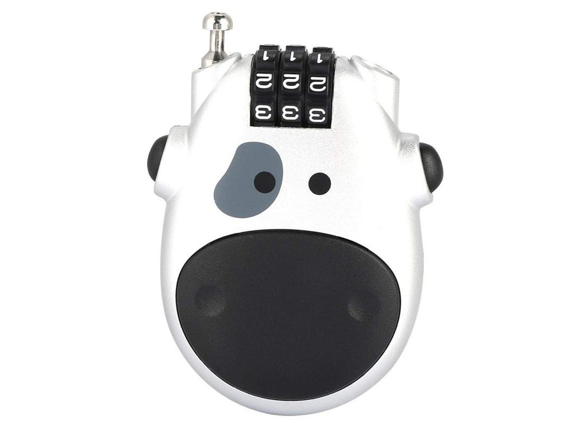 2026 candado de Segurança Personalizado em Forma de Vaca para Mala Carrinho de Bebê Bagagem Portátil Prata
